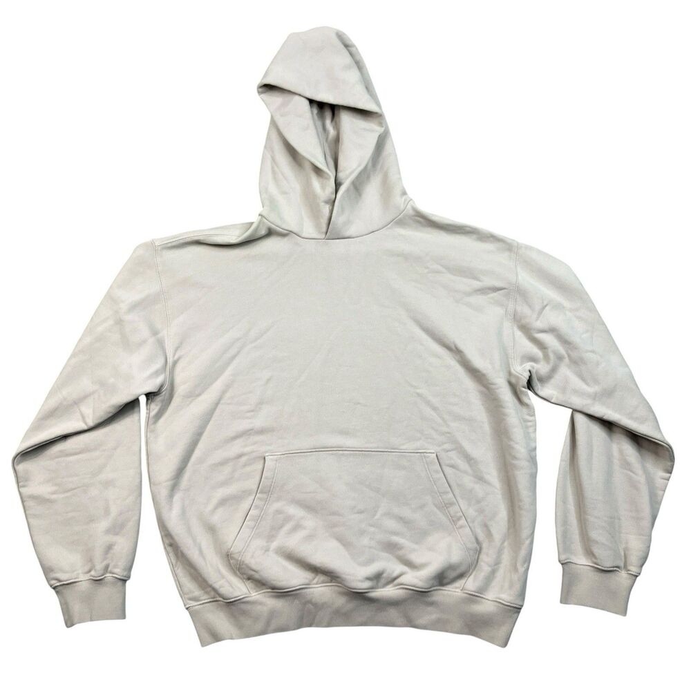 Madewell McCarren Hoodie Mens L Beige Cotton Blend French Terry Pullover NK076‎